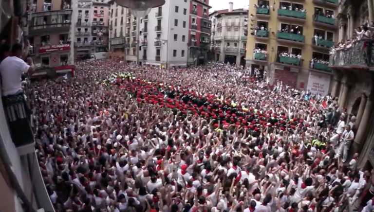 Gaitas en el Txupinazo. Sanfermin. Javier Martinez Lapuente.